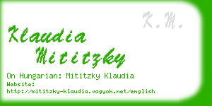 klaudia mititzky business card